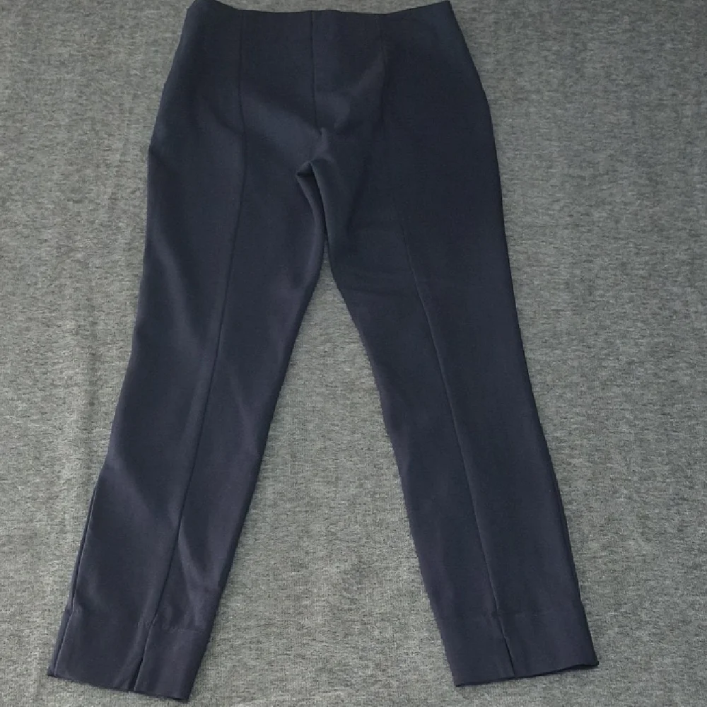Quince Women's Ultra Stretch Ponte Pintuck Navy Ankle Pants Size M